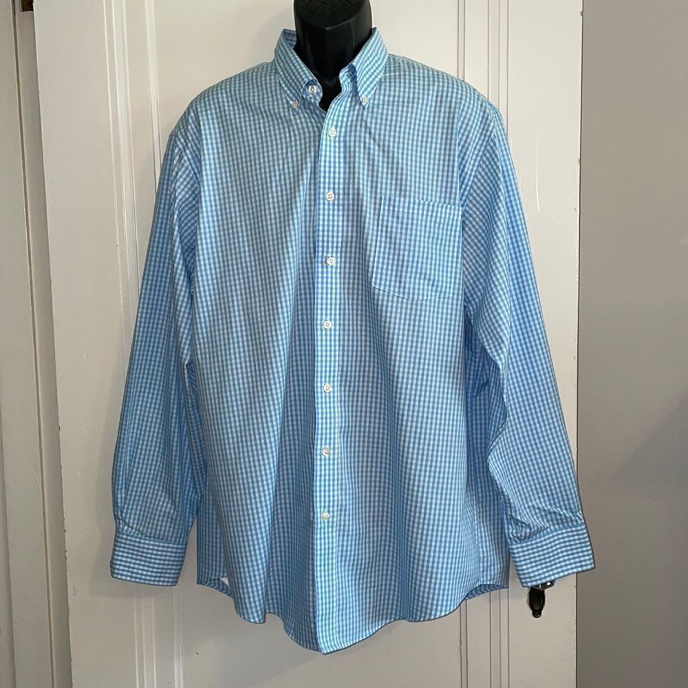 Kenneth Cole Reaction blue‎ & white checked dress shirt